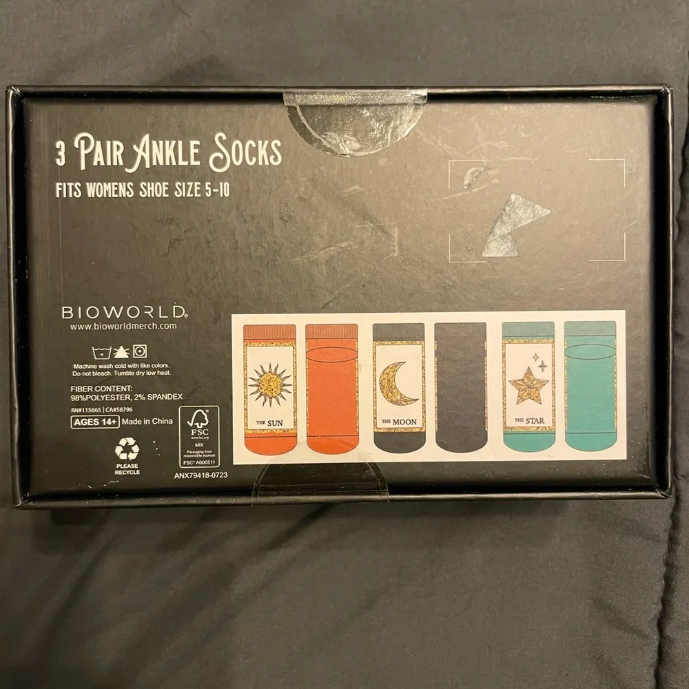 Three pair Tarot Ankle Novelty Socks Women’s NIB NWT